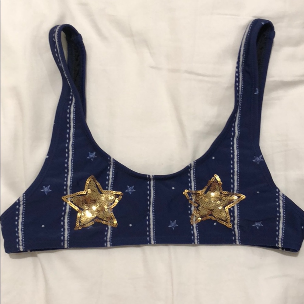 NWT Topshop Bikini top with Sequin stars Size 4